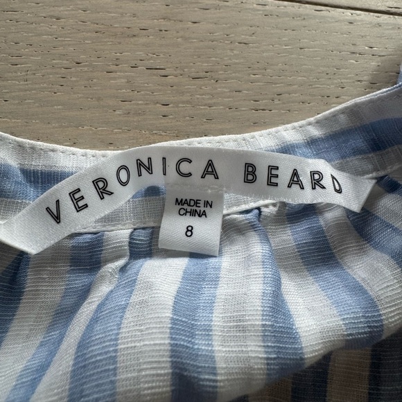 Veronica Beard Maple Blue White Striped Top 8 - Picture 8 of 9